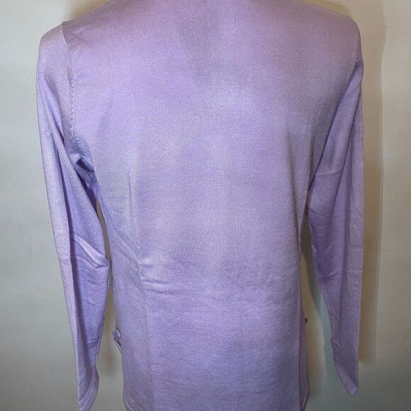 JM Collection Womens Lilac Moon Core Fashion Cardigan Tie On Side Sweater Sz PM - Picture 8 of 8